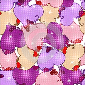 Seamless colored heart pattern