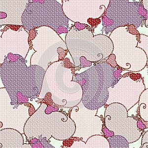 Seamless colored heart pattern.