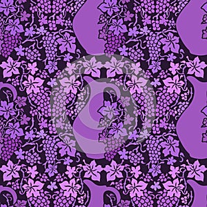 Seamless colored pattern with vine
