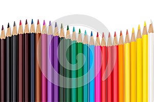 seamless colored pencils row with wave on lower side.