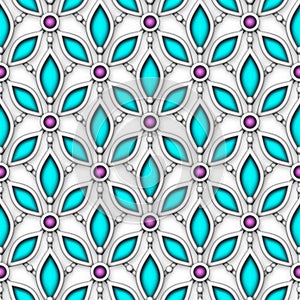 Seamless Colorful Aesthetic Pattern with Abstract Crystals