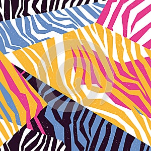 Seamless colorful animal skin texture of zebra