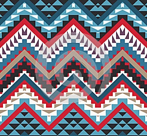 Seamless colorful aztec pattern photo