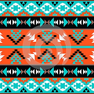 Seamless colorful aztec pattern photo