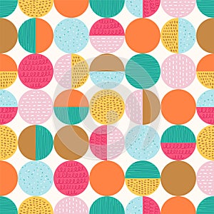Seamless colorful circle sphere textured pattern