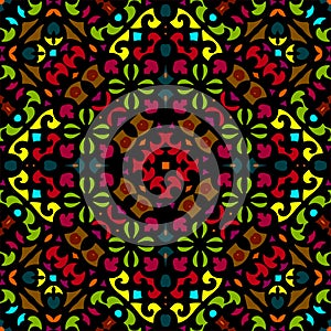 Seamless colorful of ethnic pattern