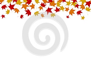 Seamless colorful fall autumn leaves border.