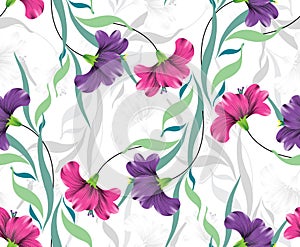 Seamless colorful fancy flower background