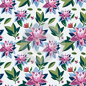 Seamless colorful floral background pattern. Decorative backdrop for fabric, textile, wrapping paper, card, invitation, wallpaper.