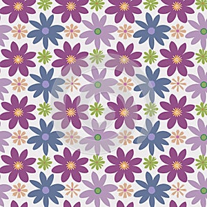 Seamless colorful floral background pattern. Decorative backdrop for fabric, textile, wrapping paper, card, invitation, wallpaper.