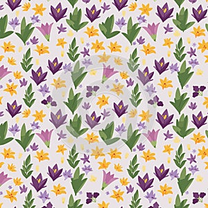 Seamless colorful floral background pattern. Decorative backdrop for fabric, textile, wrapping paper, card, invitation, wallpaper.