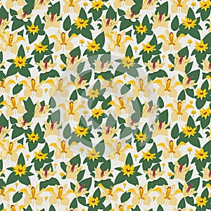 Seamless colorful floral background pattern. Decorative backdrop for fabric, textile, wrapping paper, card, invitation, wallpaper.