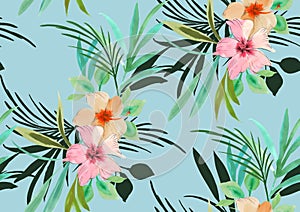 Seamless Colorful Floral Pattern, Hand Drawn Flowers Design Ready for Textile Prints.