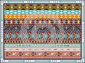 Seamless colorful geometric tribal pattern