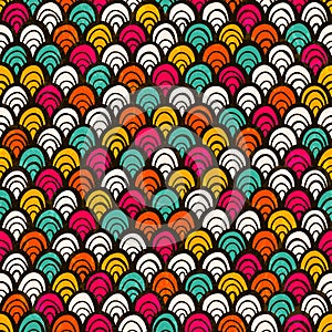Seamless colorful hand drawn pattern.