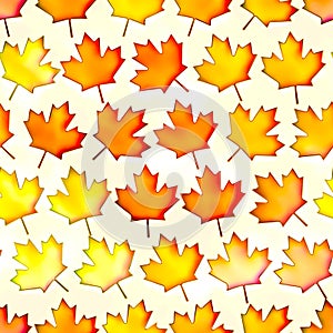 Seamless colorful maple leaf texture illustration illuminated