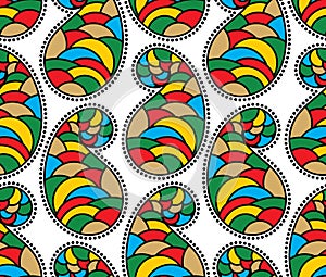 Seamless colorful paisley pattern