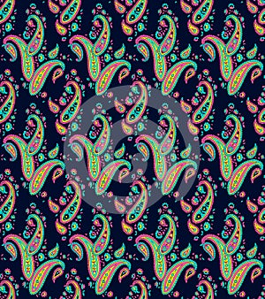 Seamless colorful paisley pattern