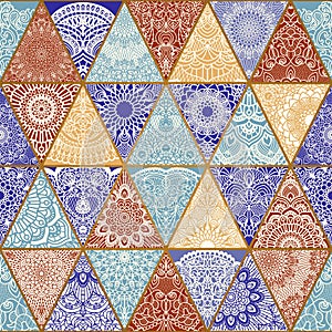 Seamless colorful patchwork. Vintage multicolor pattern in turkish style. Hand drawn background. Islam, Arabic, Indian, ottoman.