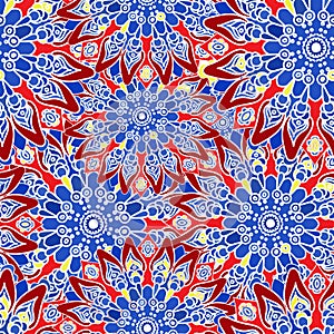 Seamless colorful pattern. Oriental style. Fabric or wallpaper texture.