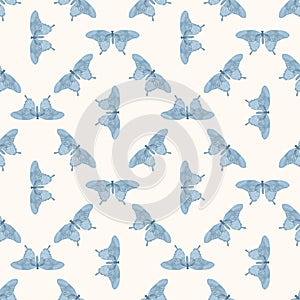 Seamless colorful pattern vector illustration with butterflies