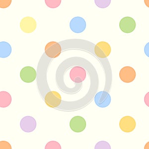 Seamless colorful polka dot pattern. photo