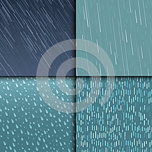 Seamless colorful rain drops pattern background vector water blue nature raindrop abstract illustration