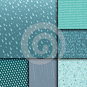 Seamless colorful rain drops pattern background vector water blue nature raindrop abstract illustration