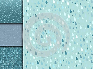 Seamless colorful rain drops pattern background vector water blue nature raindrop abstract illustration