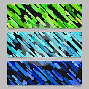 Seamless colorful random diagonal stripe pattern banner background design set