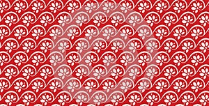 Seamless Colorful Red Striped Pattern with flower Background