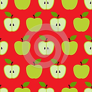 Seamless colorful retro apple pattern