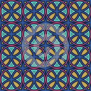 Seamless colorful stained glass pattern