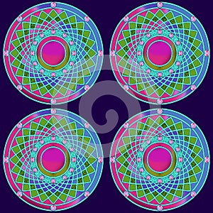 Seamless colorful traditional round motif background