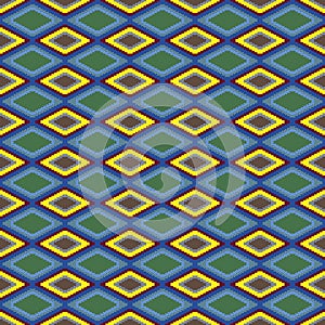 Seamless colourful pattern with rhombic details
