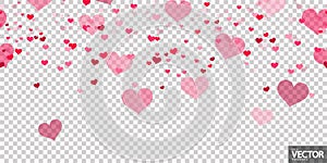 seamless confetti hearts background