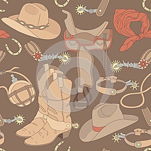 Seamless cowboy pattern