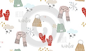 Seamless cozy winter pattern