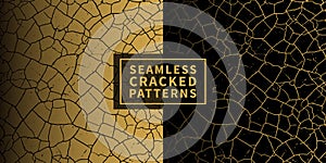 Seamless cracked pattern background. Structure old distressed cracked overlay. Endless repeating abstract cracked texture for wall