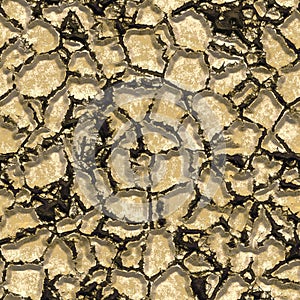 Seamless cracked soil pattern