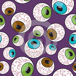 Seamless Creepy Eyeball Pattern