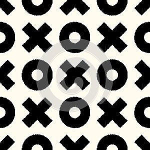 Seamless cross and circle funny background