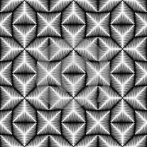 Seamless Cross Pattern. Abstract Black and White Stripe Background