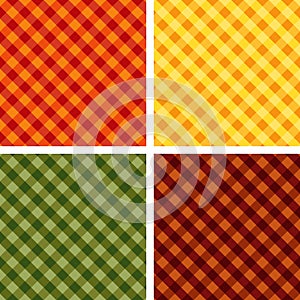 Seamless Cross-weave Gingham Backgrounds, 4 Harvest Hues photo