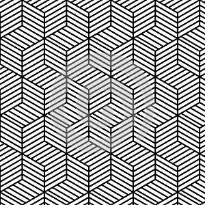 Seamless cubical linear texture pattern. optical illusion effect