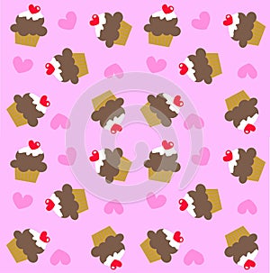 Seamless cupcake pattern