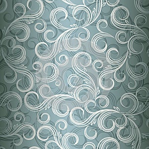 Seamless curl floral background.