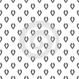 Seamless Curvey Leaf Shaping Pattern Repeated Design On White Background