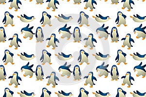 Seamless Cute baby penguin background pattern (can join pro