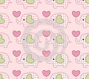 Seamless cute elephant pattern